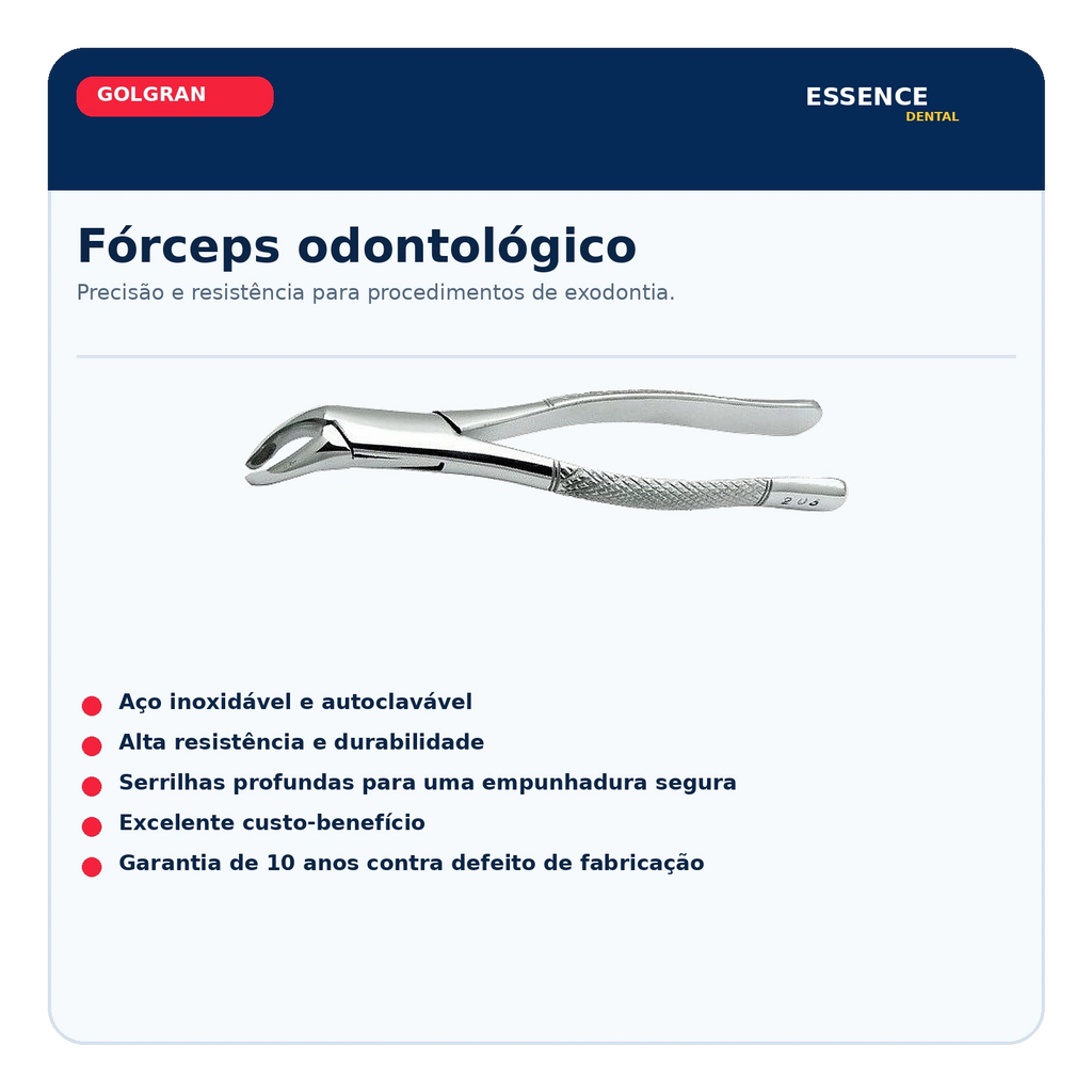 Fórceps Odontológico Adulto - Golgran