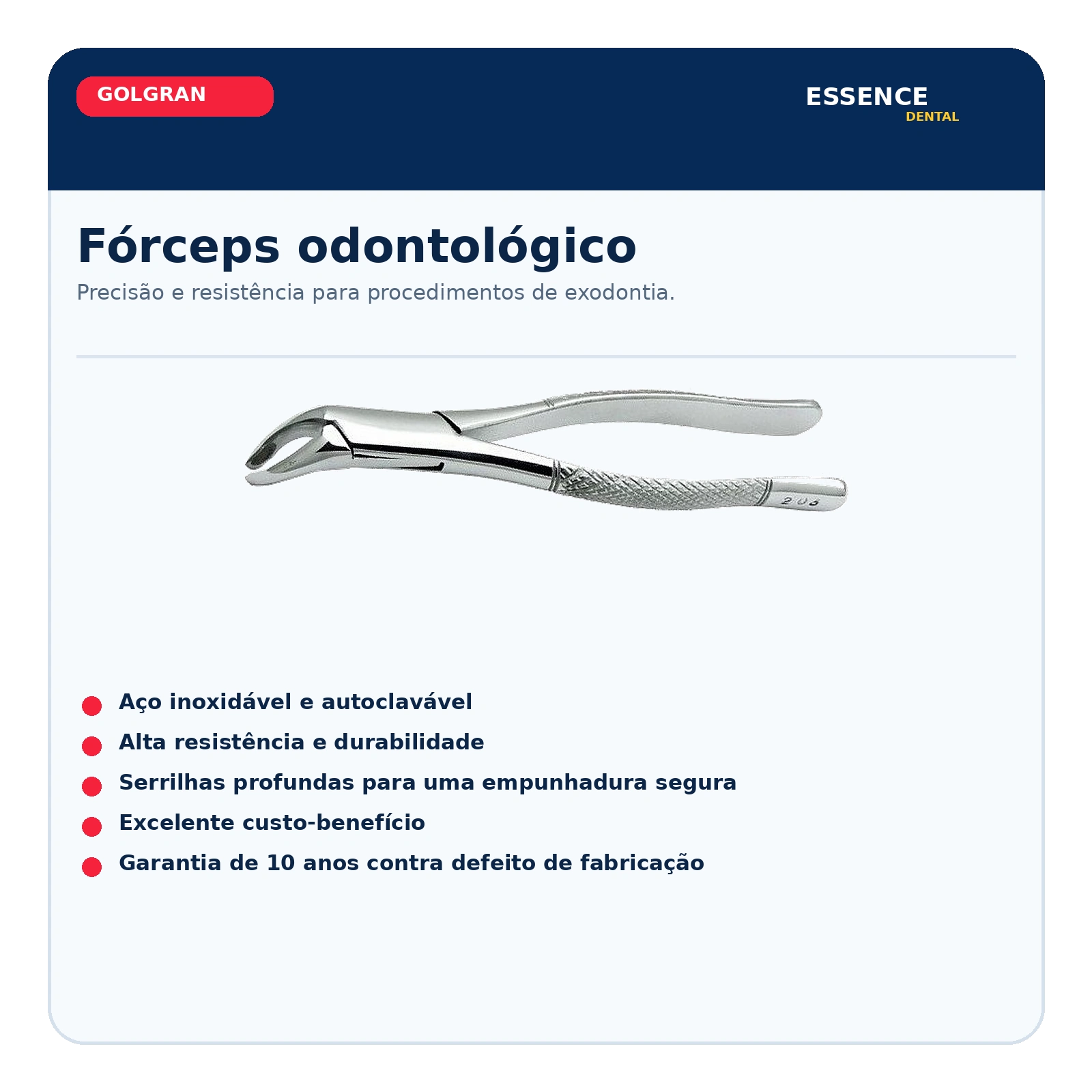 Fórceps Odontológico Adulto - Golgran
